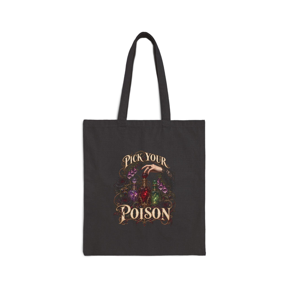 Pick Your Poison apothecary canvas tote by Vespera Morrigan