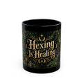 Hexing Is Healing — Emerald Apothecary Black Mug, 11oz | Vespera Morrigan