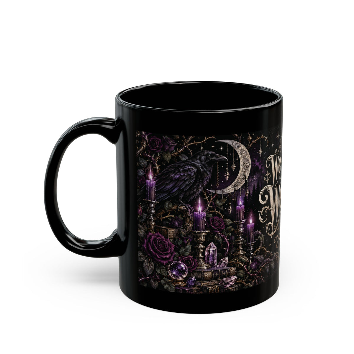 We Are the Weirdos, Mr. — Purple Raven Black Mug, 11oz | Vespera Morrigan