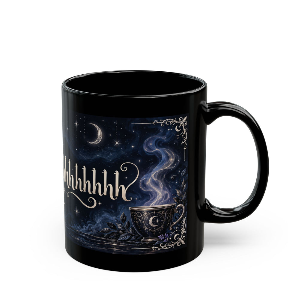 SSSSShhhhhhhhhhh — Sleepy Black Cat Mug, 11oz | Vespera Morrigan