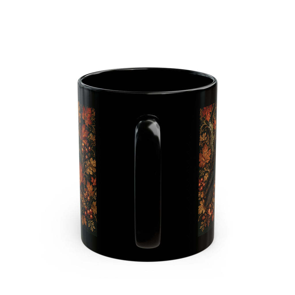 Season of the Witch — Autumn Raven Black Mug, 11oz | Vespera Morrigan