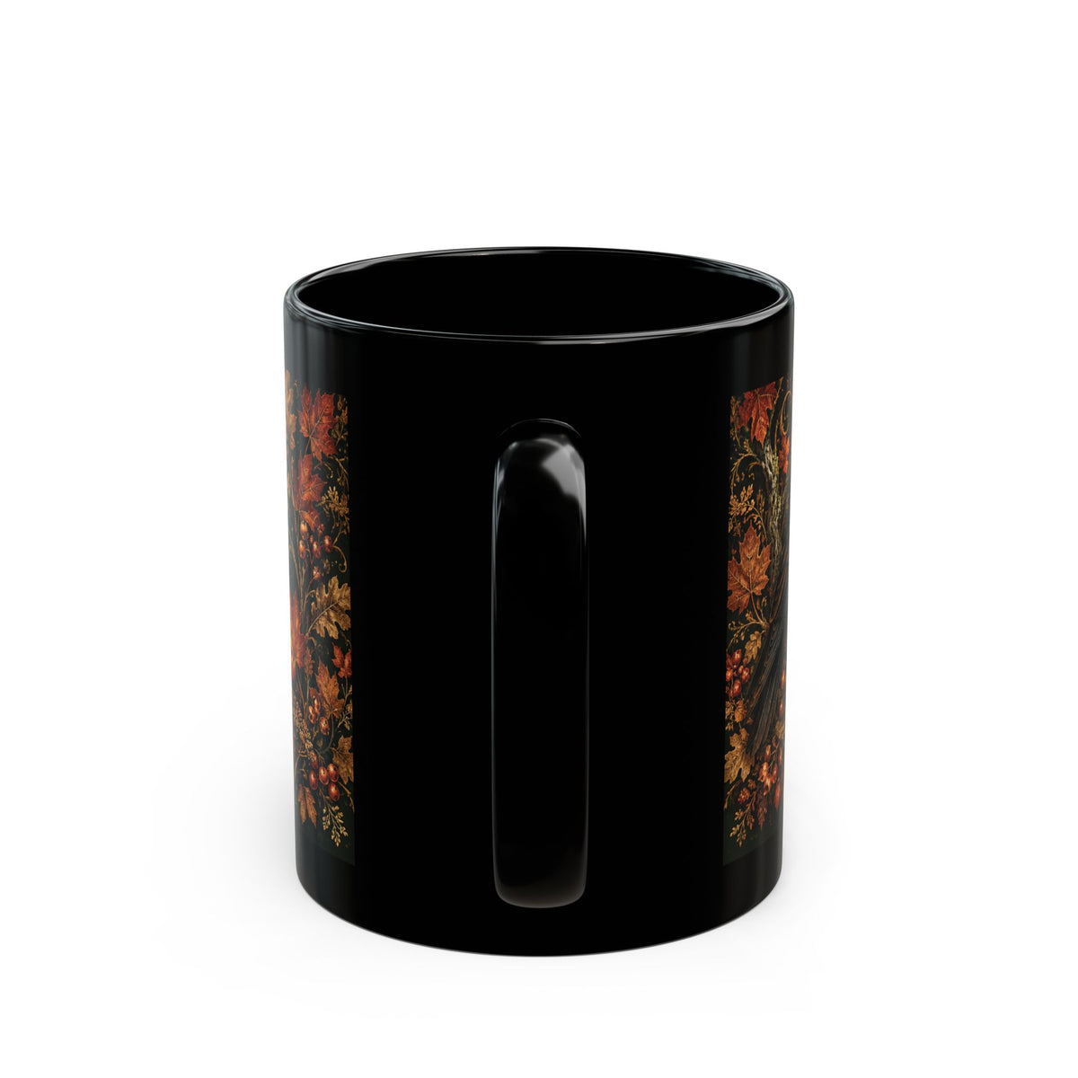 Season of the Witch — Autumn Raven Black Mug, 11oz | Vespera Morrigan