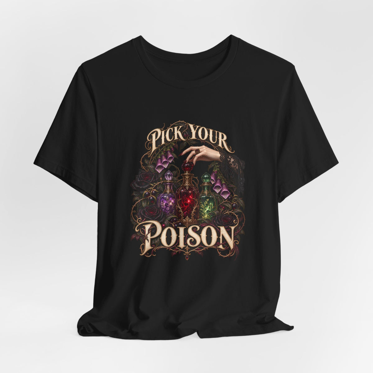 Pick Your Poison | Apothecary Bottles Tee | Vespera Morrigan