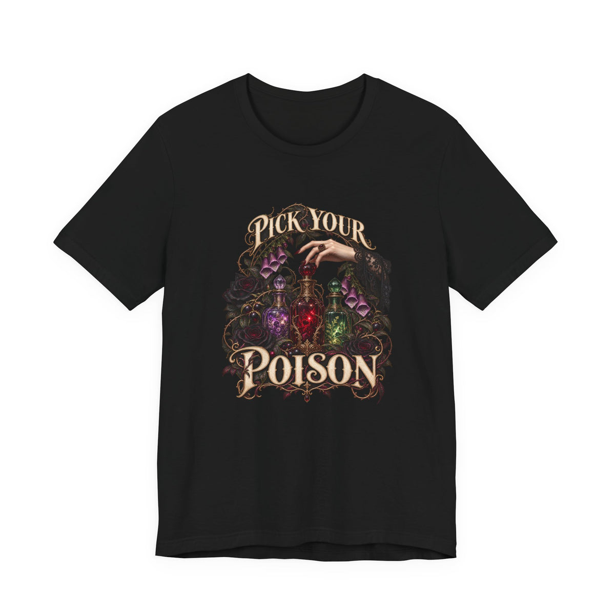 Pick Your Poison | Apothecary Bottles Tee | Vespera Morrigan