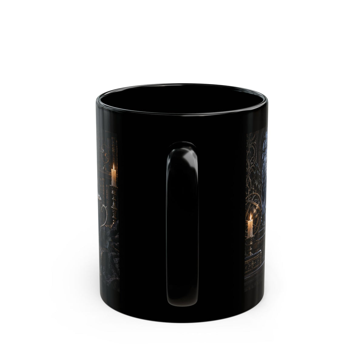 Hello Darkness, My Old Friend — Gothic Library Black Mug, 11oz | Vespera Morrigan