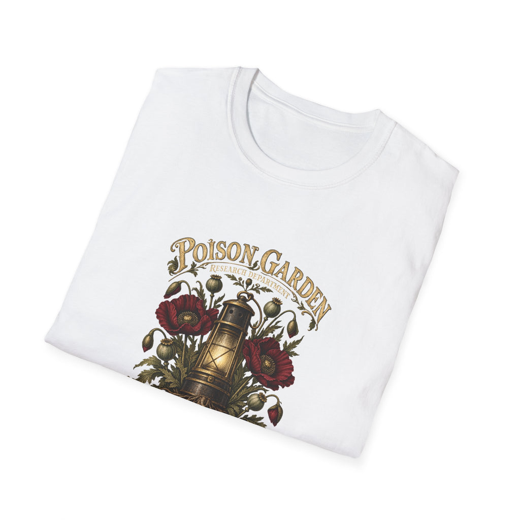 They Promised Relief — Poison Garden Research Department White T-Shirt | Vespera Morrigan