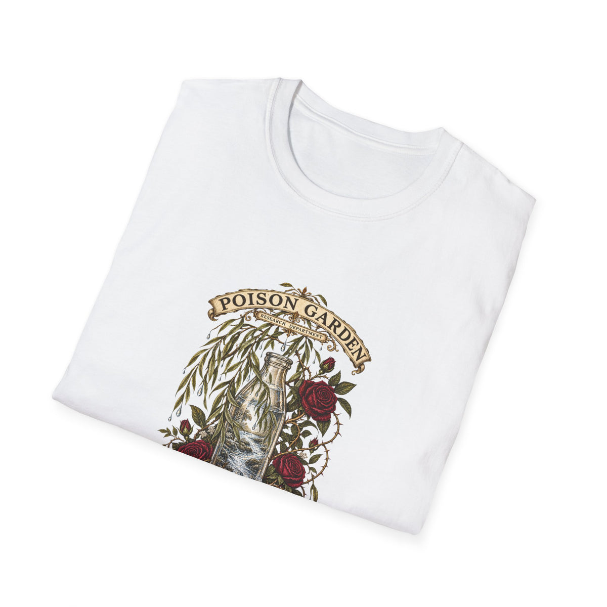 Life, Priced by the Drop — Poison Garden Research Department White T-Shirt | Vespera Morrigan