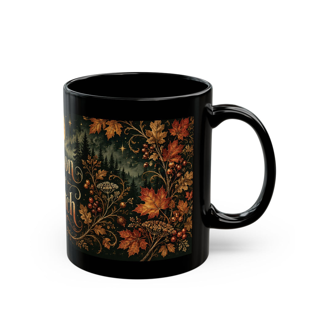 Season of the Witch — Autumn Raven Black Mug, 11oz | Vespera Morrigan