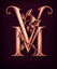 Vespera Morrigan rose-gold VM monogram on deep plum